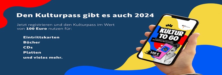 Kulturpass! Wir sind dabei! Alle Jugendlichen, die in 2024 in Deutschland 18 Jahre alt werden, ein Budget von 100 Euro für Kulturangebote, die über die KulturPass-App bzw. - Webseite u.a. für Bücher  bei uns eingelöst werden können.