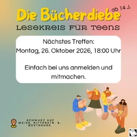 Post mit dem nächsten Treffen der Bücherdiebe am 26. Oktober um 18 Uhr