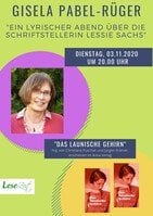 Lyrischer Abend mit Gisela Pabel-Rüger (ACHTUNG: NEUER TERMIN!)