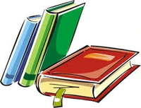 Buchstapel mit drei stilisierten Büchern