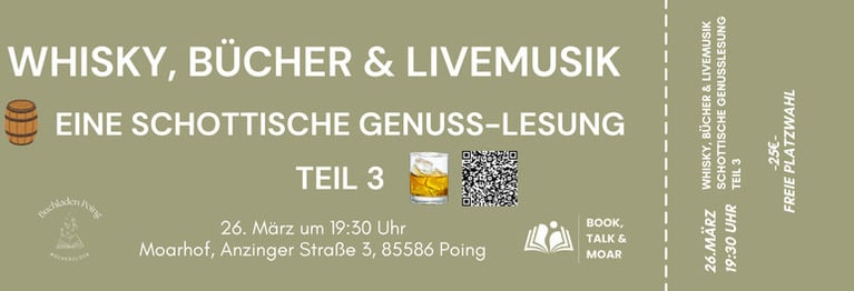 Anmeldung im Buchladen oder per Mail, Telefon, Social Media oder
Eventim.

Eintritt 25 €