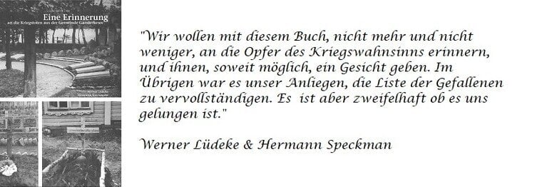 Werner Lüdeke, Hermann Speckmann Eine Erinnerung an die Kriegstoten 
aus der Gemeinde Ganderkesee

Isensee Verlag, 2006
ISBN: 3-89995-354-1
EUR 17,90