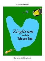 Umriss des Weßlinger Sees, eine liegende Frau und eine gelb-schwarzen Renault Ente.