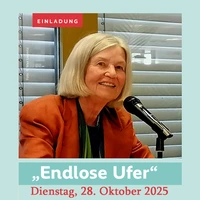 Einladung zur Lesung von Endlose Ufer am 28.11. mit Autorinnenbild