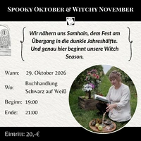 Ein Poster mit den Veranstaltungsdaten zu "Spooky Oktober & Witchy November"