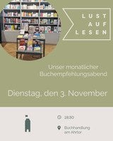 Lust auf Lesen! Unser monatlicher Buchempfehlungsabend
