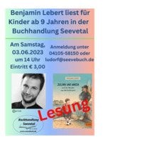 Autoren-Lesung mit Benjamin Lebert am 03.06.2023 um 14 Uhr