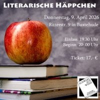 Einladungsbild für unsere Veranstaltung der literarischen Häppchen am 9.4.2026