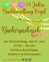Bücherpicknick Spezial zum 15. Geburtstag eurer Buchhandlung