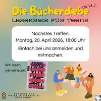 Hintergrundbild mit dem neuen Termin am 20.4.2026 für die Bücherdiebe