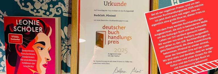 Deutscher Buchhandlungspreis in der Kategorie "Hervorragende Buchhandlung 2025"!