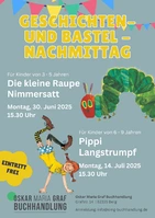 Geschichten- und Bastelnachmittag für Kinder: Raupe Nimmersatt