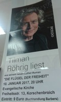 Korschenbroich liest: Tilman Röhrig liest aus seinem neuen Luther-Roman "Die Flügel der Freiheit"